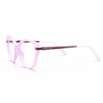 side view pink cat eye eyeglasses frame left side
