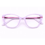 side view pink cat eye eyeglasses frame front fold