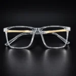 square transparent glasses front view clear eyeglass frame