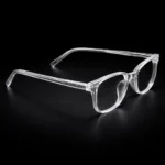 square transparent glasses clear frame spectacles side view