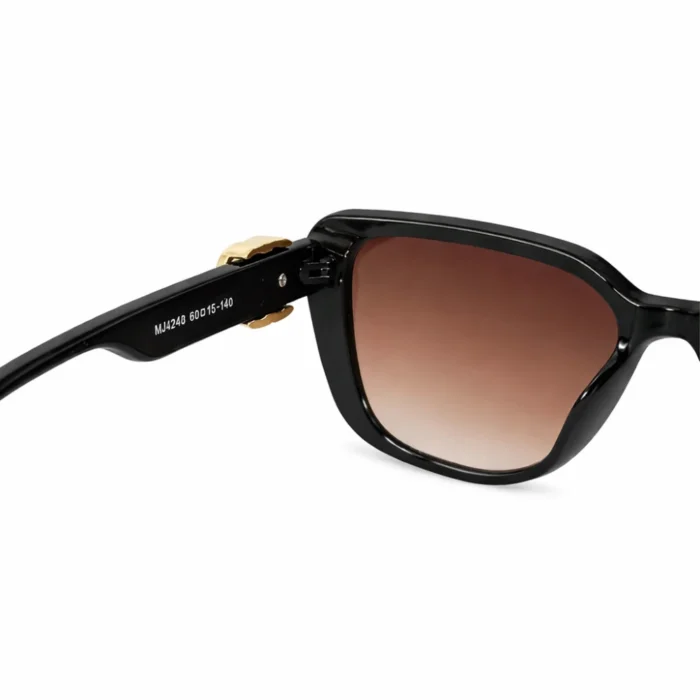 Black sunglasses inner frame detail showing model number premium eyewear India