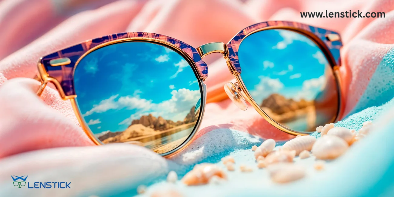 Sunglasses reflecting scaled