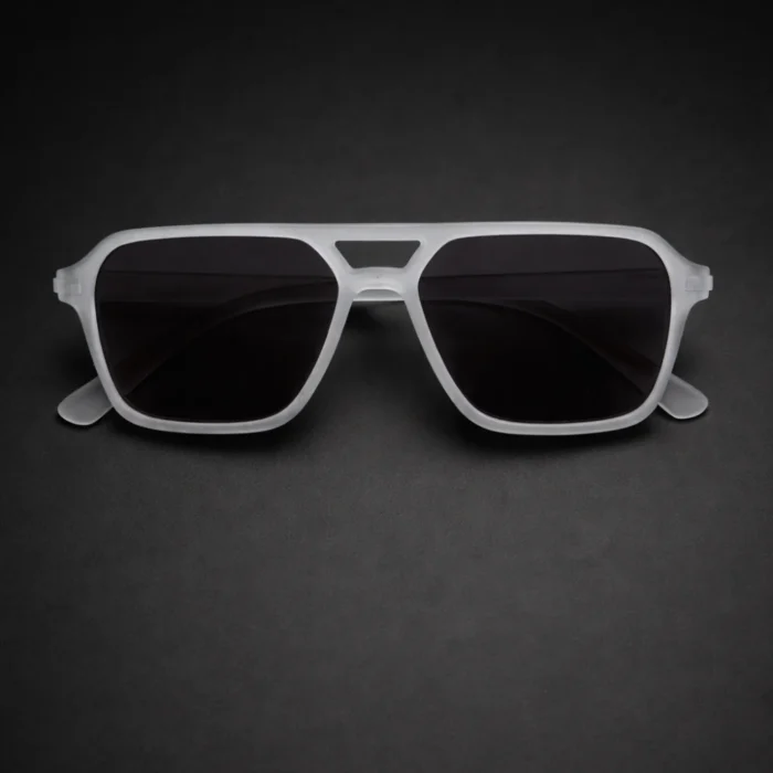 matte transparent aviator sunglasses fold