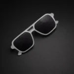 matte transparent aviator sunglasses men close up