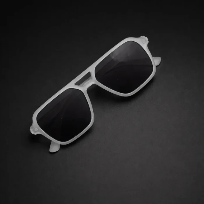 matte transparent aviator sunglasses men close up