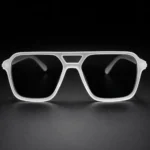 matte transparent aviator sunglasses front