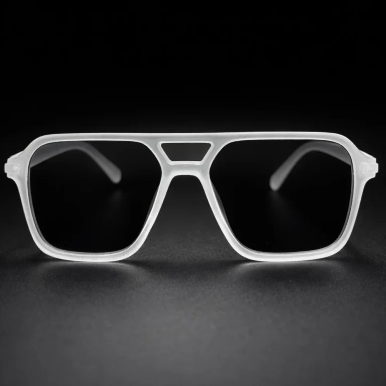 matte transparent aviator sunglasses front