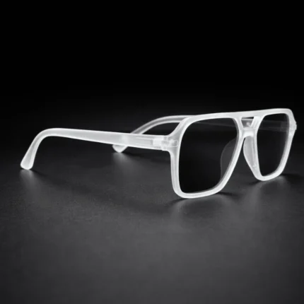 matte transparent aviator sunglasses right side