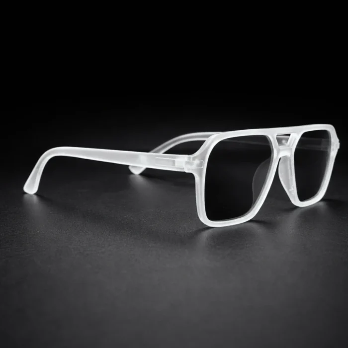 matte transparent aviator sunglasses right side
