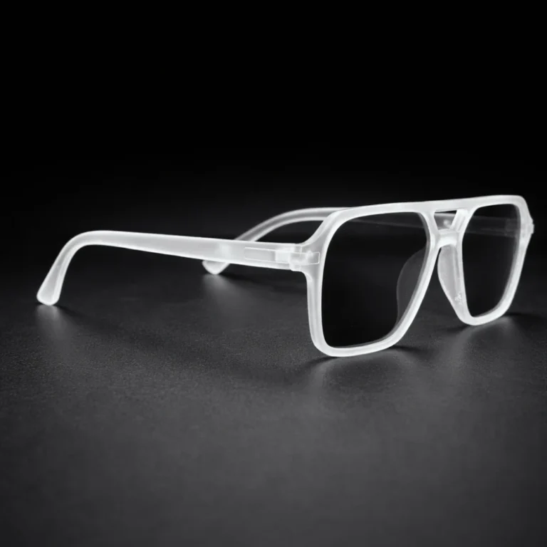 matte transparent aviator sunglasses right side