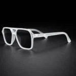 matte transparent aviator sunglasses left side