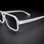 matte transparent aviator sunglasses side top