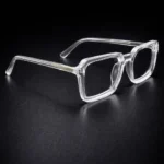 Square transparent glasses with clear frame eyeglasses by Lenstick