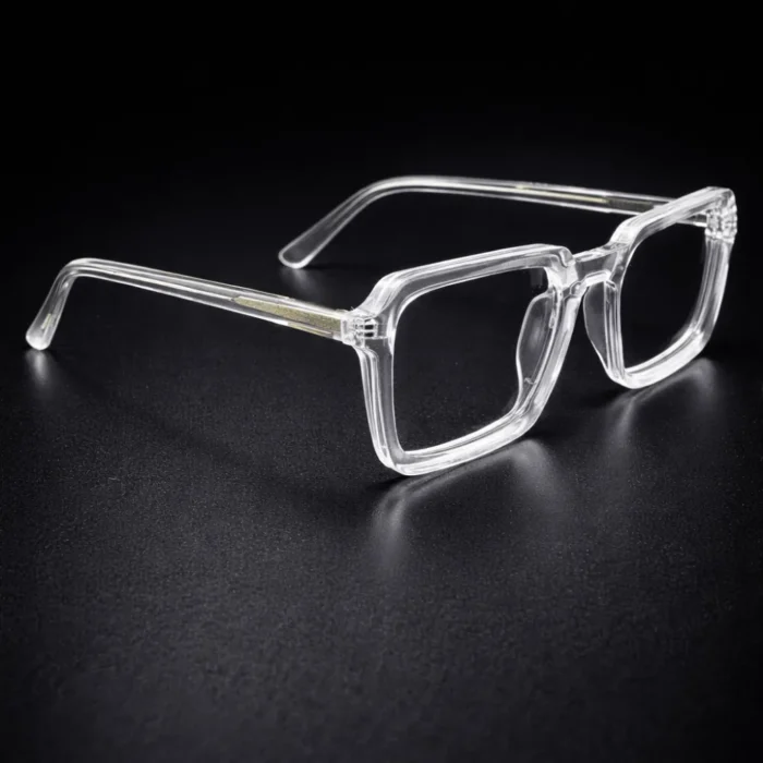 Square transparent glasses with clear frame eyeglasses by Lenstick