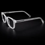 clear eyeglass frames transparent glasses hinge detail