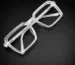 ransparent eyeglasses square frame white background