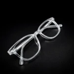 Transparent Square Eyeglasses Front Close