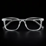 Transparent Square Eyeglasses Front Close