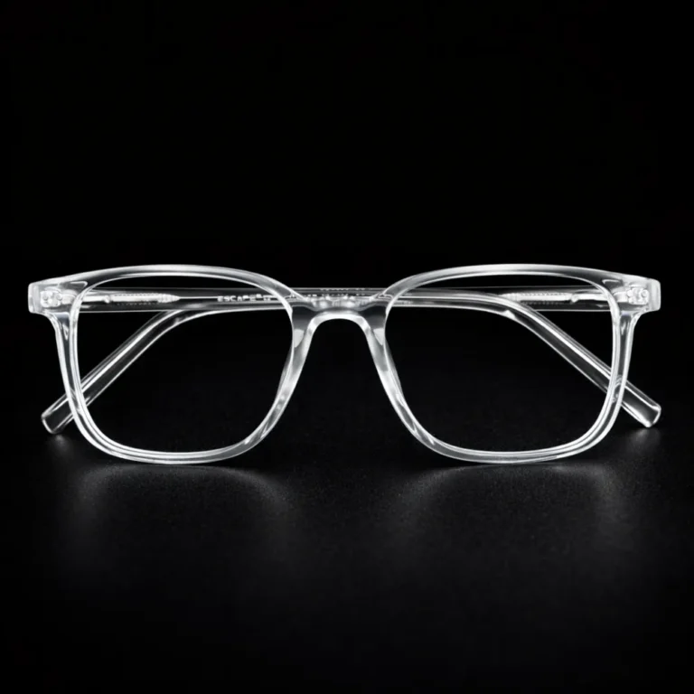 Transparent Square Eyeglasses Front Close