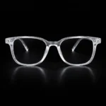 transparent square eyeglasses clear frame glasses front view
