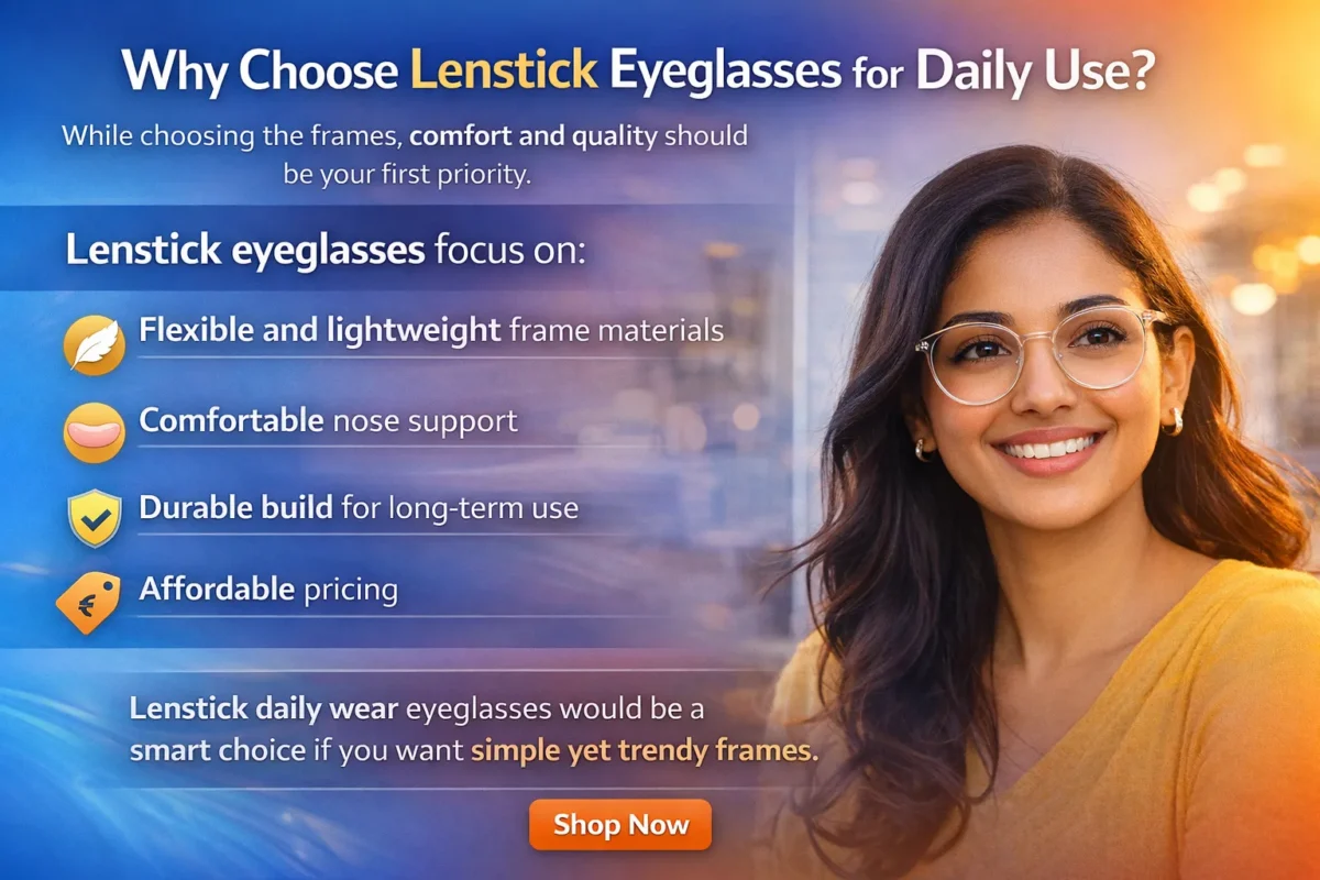 Best Eyeglasses for Daily Use in 2026: Trendy, Lightweight, and Comfortable Frames 2 Why to choose lenstick eyeglasses for daily use?